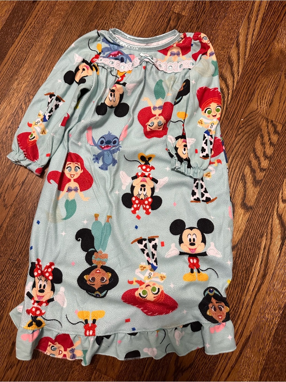 Disney Girls Light Blue Disney Character Ruffle Nightgown